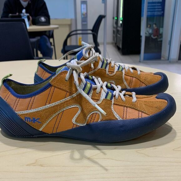 Michelle K Orange Suede & Leather Walking Show Sneaker sz 7.5 - Picture 1 of 7